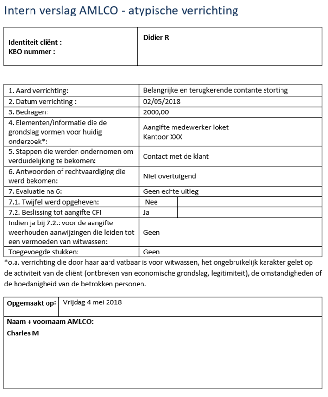 Rapport AMLCO